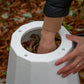 add leaves to plant protector for additional insulation against cold