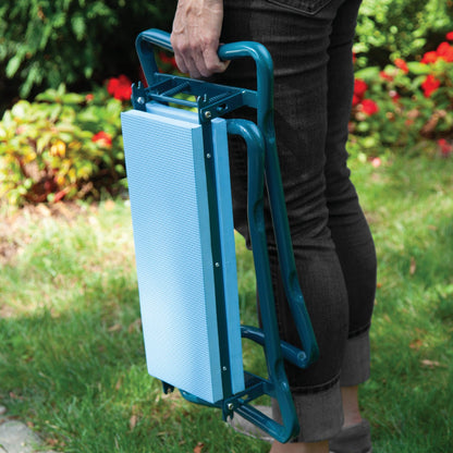 Garden Kneeler folds down for easy transport and storage.